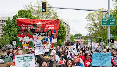 Hundreds gather for International Workers' Day at Oregon State Capitol