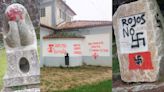 Esvásticas y lemas fascistas en el Monte do Castro en Vigo