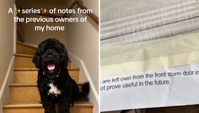 Woman buys new home, finds notes from previous owners all over the property