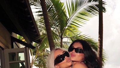 Kylie Jenner Wore the Shortest Graphic Body-con Dress While on Vacation With Kim Kardashian