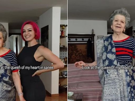 Italian Woman Fulfils Grandmother's Dream of Wearing Saree, Heartwarming Video Goes Viral - News18