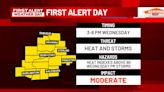 FIRST ALERT DAY for strong to severe storms 3 p.m. to 8 p.m.