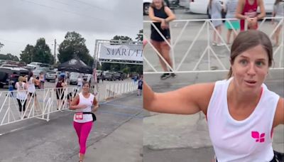 Mother goes viral after helping her children pick up trash right as she finishes 5K race