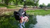Texas State College of Science and Engineering celebrates graduation with river jump