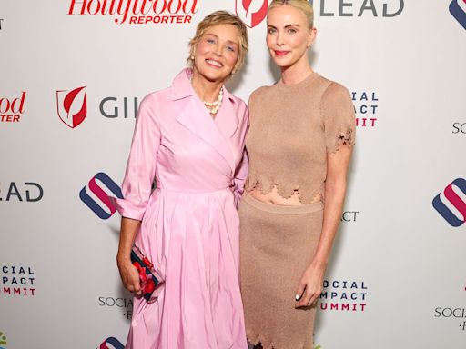 Sharon Stone, 66, and Charlize Theron, 48, turn heads in glamorous outing