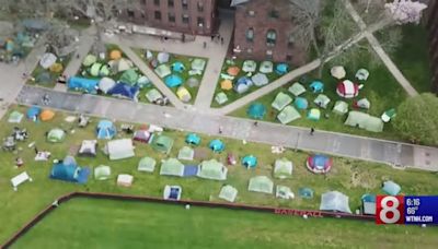 Wesleyan University students maintain protest encampment on campus