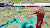 Spotty showers overnight, Muggy Monday, PM Storms