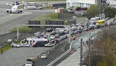 Pro-Palestinian protestors block road to Sea-Tac airport