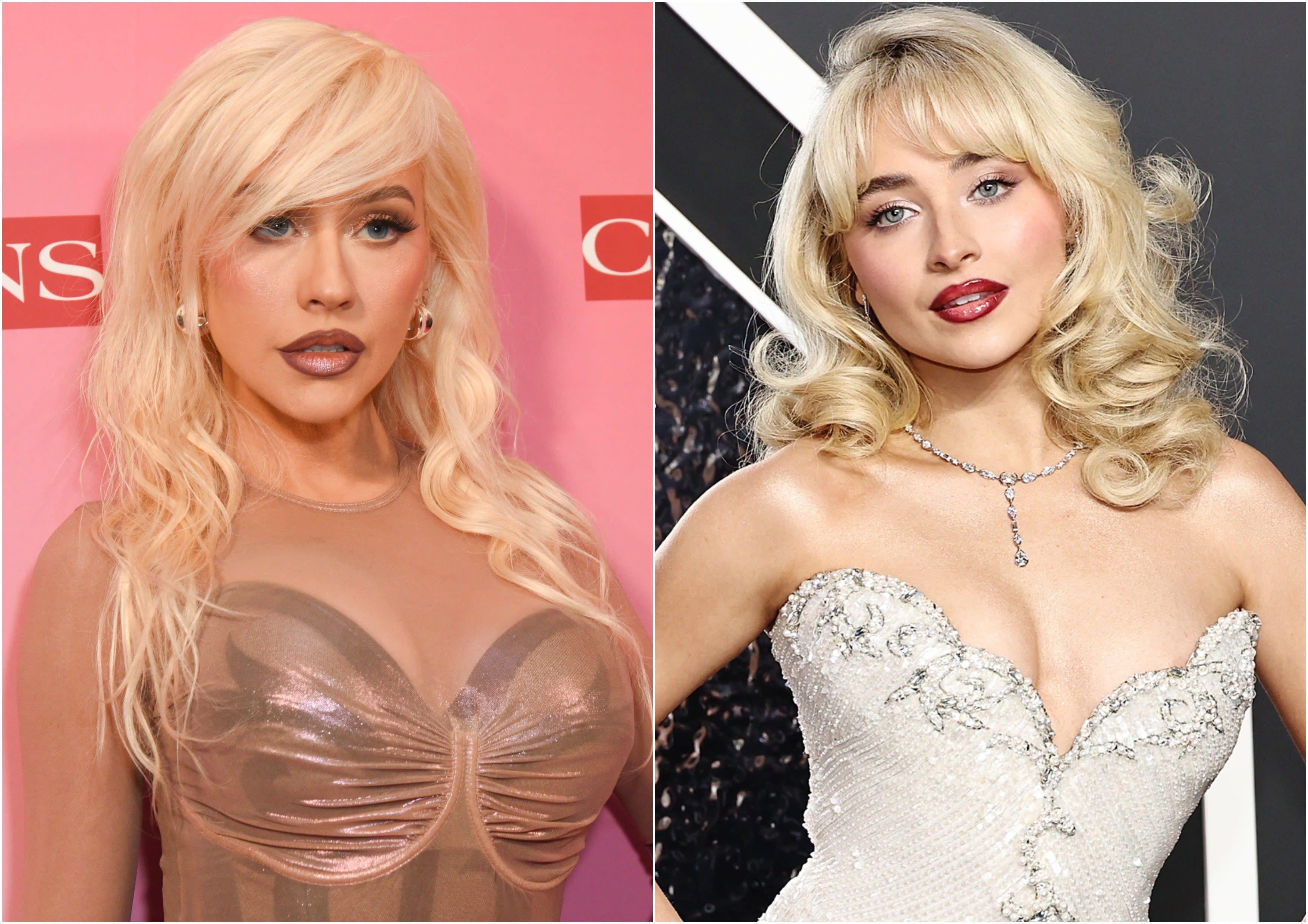 Sabrina Carpenter and Christina Aguilera Actually Look Related in a Video Teasing Their Collab