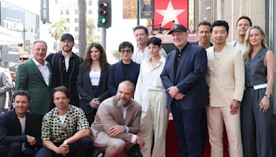 ...Honored With Hollywood Walk Of Fame Star; Ryan Reynolds, Hugh Jackman, And Other Marvel Heroes Attend...