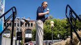 Perry Johnson projects confidence at the Iowa State Fair about making the first GOP debate