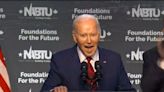 'It all went to his hair': Crowd roars with laughter at Biden's 'bleach' joke about Trump