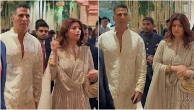 Akshay Kumar carried Twinkle Khanna's bag as they twin in shimmering traditional outfits for Ambani wedding Day 4