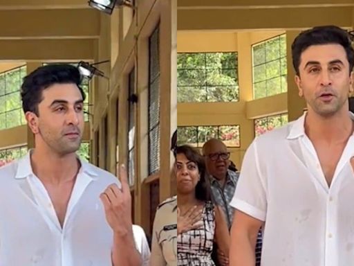 Ranbir Kapoor Gets MOBBED As He Steps Out To Cast His Vote In The Lok Sabha Elections | Watch - News18