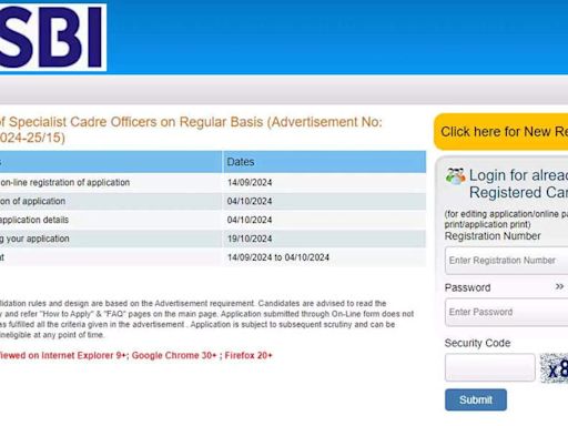 SBI SO Recruitment 2024: Application for 1,511 Specialist Cadre Officer Positions Closes Today; Check Direct Link Here - Times of India