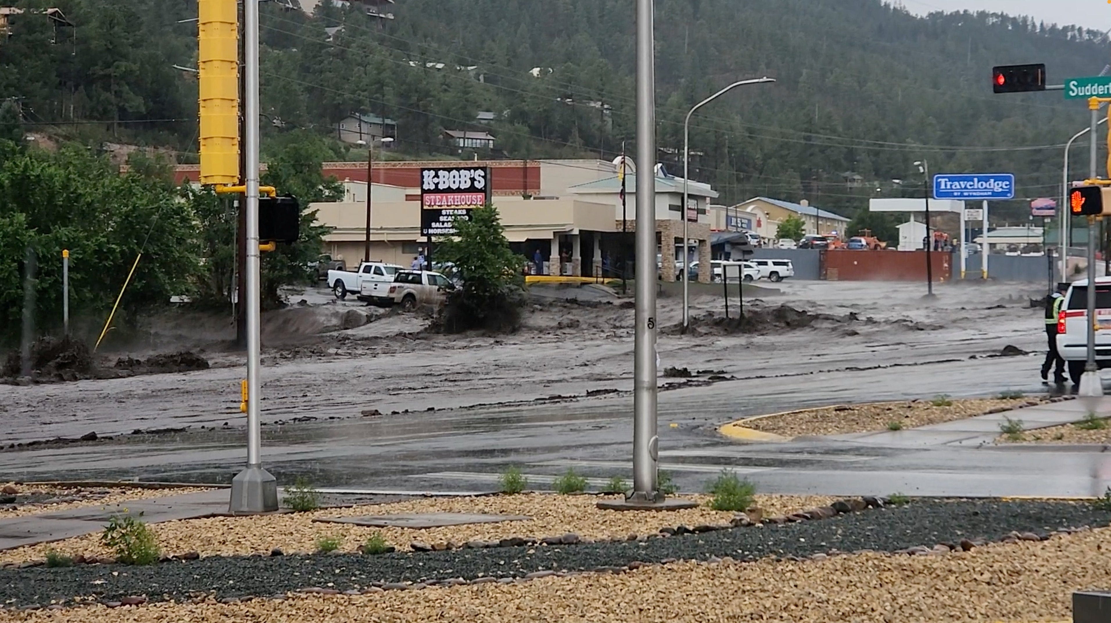 Ruidoso devastated by flooding from wildfire burn scars. See impact of the floodwaters