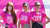 Girls Aloud take part in Race for Life in memory of Sarah Harding: ‘It doesn’t feel like she’s gone’