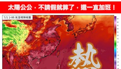 「太陽公公一直加班」 今午後下最大地區曝