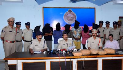 Seven persons arrested for transporting ganja worth ₹2 lakh