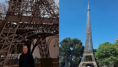 Hizo una réplica de la Torre Eiffel en un pueblo de Córdoba y gente de todo el mundo viaja para conocerla