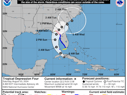 Tropical Depression Four timeline: When will it become Tropical Storm Debby, make landfall?