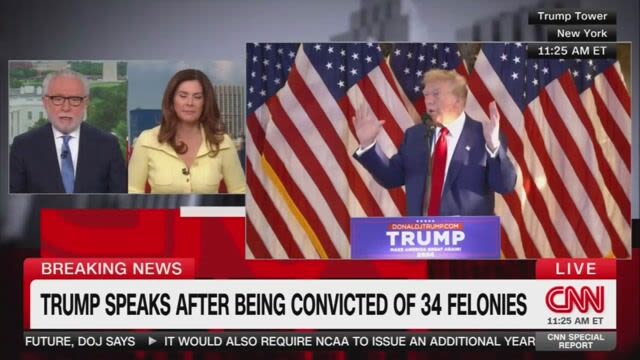 “A whole bunch of lies here”: CNN cuts away from Donald Trump's press conference to fact-check him live on air.