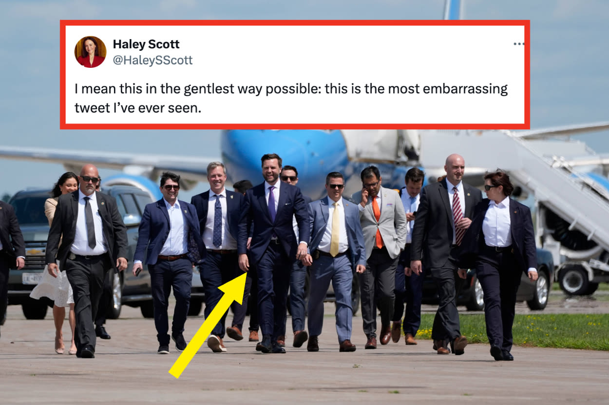 People Are Dunking On This Picture Of JD Vance Walking On A Tarmac