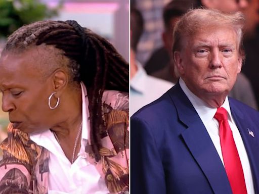 Whoopi Goldberg pretends to spit on “The View” stage after accidentally saying Donald Trump's name