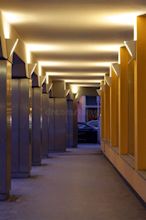 Corridor At Night With Lights Stock Image - Image: 7704521