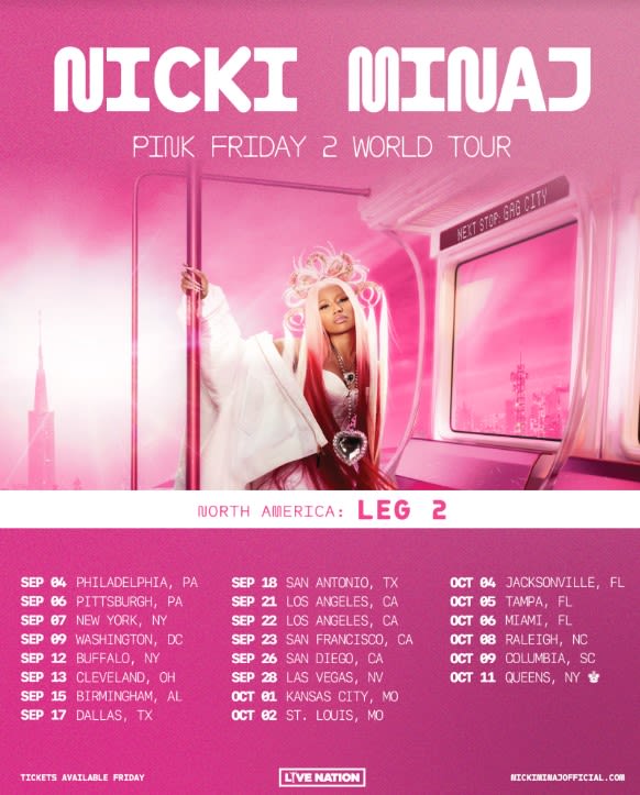 Nicki Minaj Announces Second Leg of Record-Breaking Pink Friday 2 World Tour | EURweb