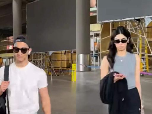 Khushi Kapoor and Vedang Raina keep their distance at Mumbai airport after scorching up the ramp - WATCH | Hindi Movie News - Times of India