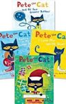 Pete the Cat Paperback Book Set: Includes 4 Books: • I Love My White Shoes • Pete the Cat and His Four Groovy Buttons • Pete the Cat Saves Christmas • Rocking in My School Shoes