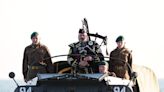 Lone piper plays on Gold Beach to mark exact moment British troops stormed Normandy 80 years ago