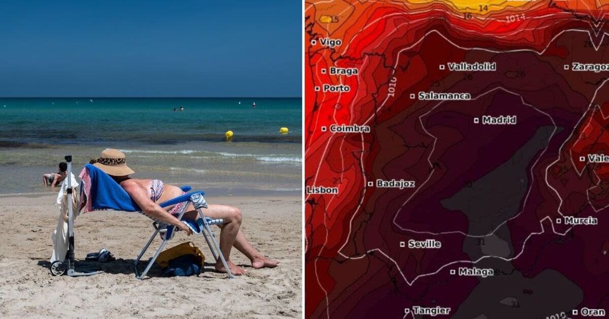 Spain hit by 44C African blast as Costa del Sol weather maps turn black