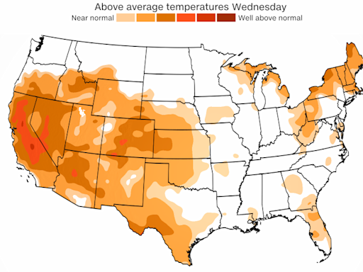 A heat dome will send temperatures into the triple-digits across the West as fires burn