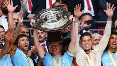 Man City beat Man Utd in Community Shield penalty shoot-out after Jonny Evans miss