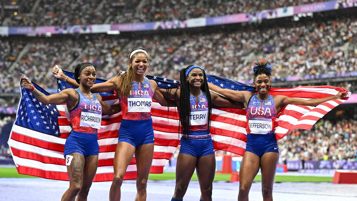 Team USA Wins Gold in Women's 100-Meter Relay at Paris Olympics Anchored by Sha'Carri Richardson and Gabby Thomas