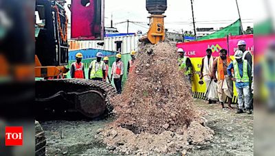 KMRL begins test piling works for Metro Phase II in Kochi | Kochi News - Times of India