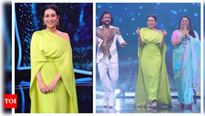 India’s Best Dancer 4: Karisma Kapoor flaunts a chic fluorescent green dress; shares a nostalgic trivia about 'Sundara Sundara' song - Times of India