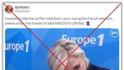 Image does not show Marine Le Pen crying after French vote