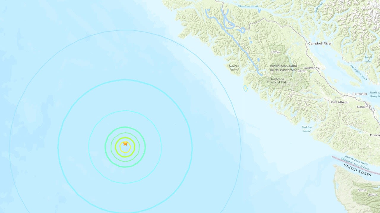 5.7 magnitude earthquake strikes near Vancouver Island