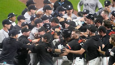 Benches clear in Yankees-Orioles after rookie Heston Kjerstad takes pitch to helmet