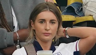 Dani Dyer looks nervous as she supports boyfriend Jarrod Bowen