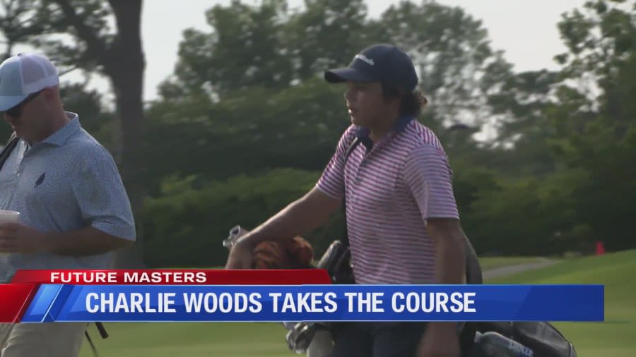 Charlie Woods takes the course ahead of Future Masters