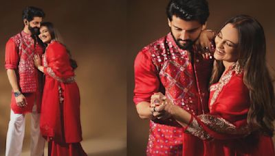 Sonakshi Sinha goes ‘laal hai mere dil ka haal’ as she twins with hubby Zaheer Iqbal in traditional outfits; PICS