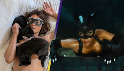 Halle Berry Poses Topless With Cats For 'Catwoman 20th Anniversary