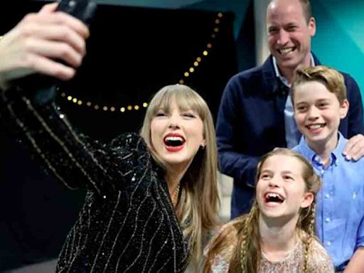 Taylor Swift posa con el príncipe William y sus hijos en concierto en Londres