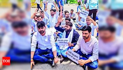 NSUI protest for student body elections | Jaipur News - Times of India