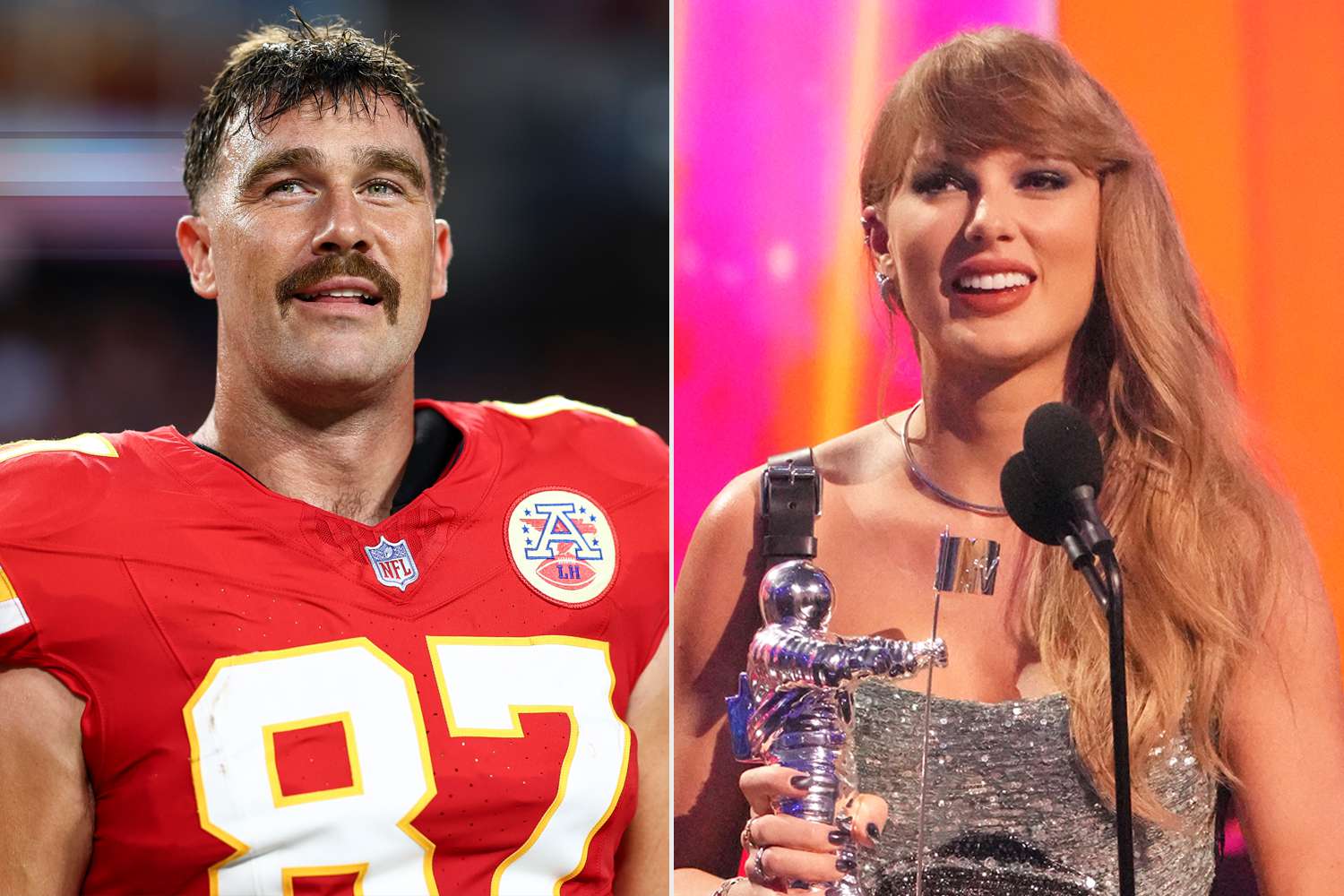 Travis Kelce Reacts to Taylor Swift's Sweet Shoutout to Him in Her VMAs Acceptance Speech