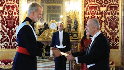 El rey de España, Felipe VI recibe por primera vez las credenciales de un embajador del Estado Palestino